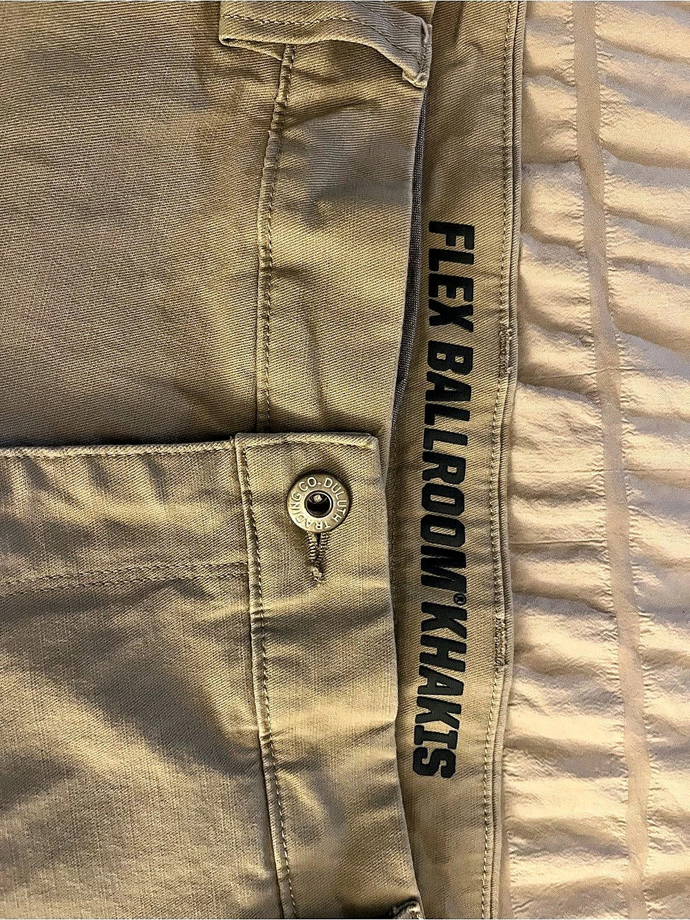 Duluth Trading Flex Ballroom Khakis Men's Khaki Cargo Pants Waist 44 x 30